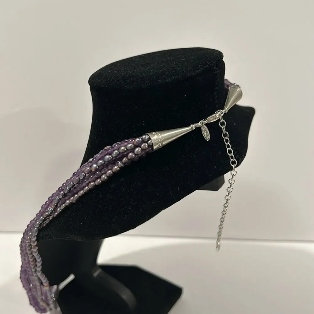NWOT Joan Rivers Multi Layers Purple Necklace